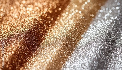 Abstract Background of Shimmering Gold and Silver Glitter