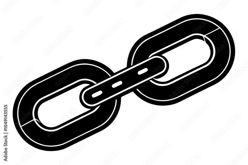 Chain link black silhouette vector illustration Chain link black silhouette vector illustration