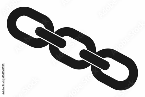 Chain link black silhouette vector illustration