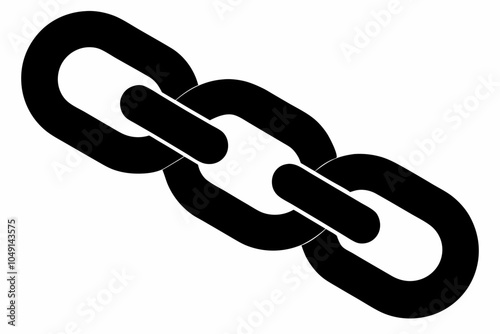 Chain link black silhouette vector illustration