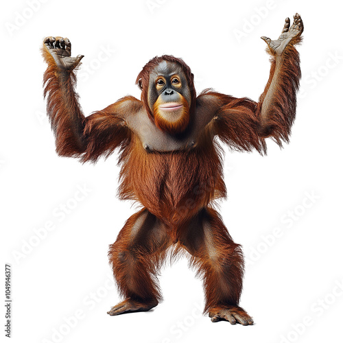 Orangutan on transparent background photo