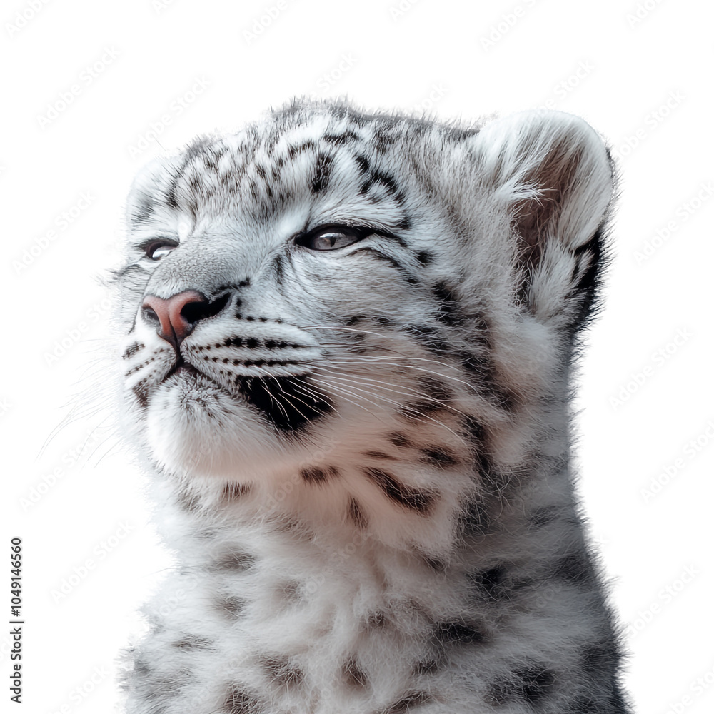 Obraz premium Snow Leopard on transparent background