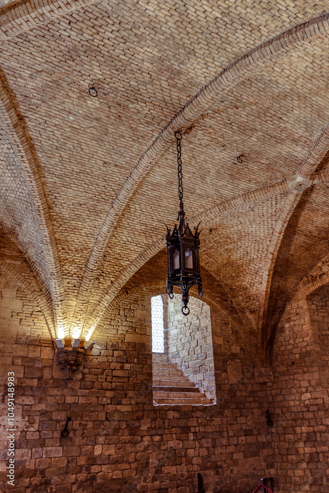 Brick ceiling of Palazzo dei Priori in Perugia, a historical gem in the heart of Umbria's medieval capital