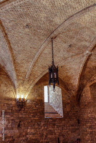 Obraz na płótnie Brick ceiling of Palazzo dei Priori in Perugia, a historical gem in the heart of Umbria's medieval capital w salonie