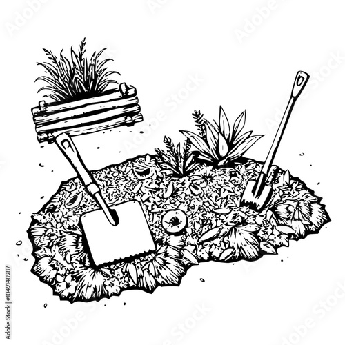 Garden Activities Creating Mulch Beds