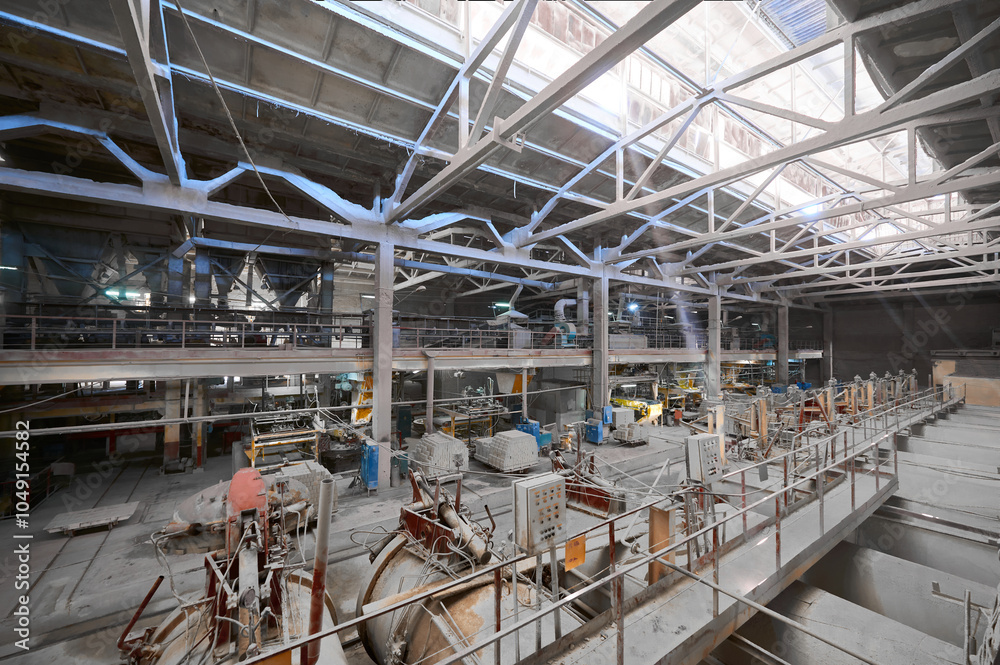 Fototapeta premium Professional equipment for material hardening at plant