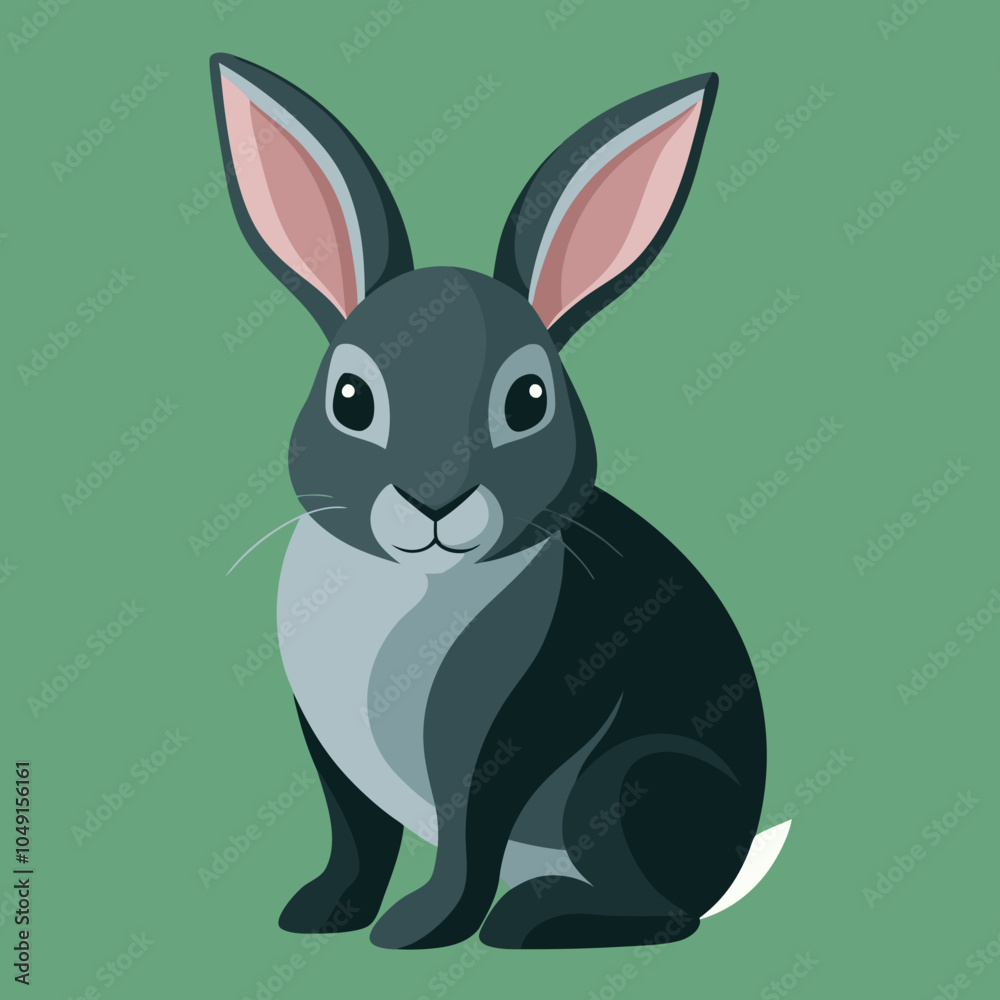 Obraz premium white rabbit with green background