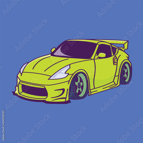 A super car Cartoon Vector Illustration Icon Concept Isolated Premium Vector. Flat Cartoon Style green
