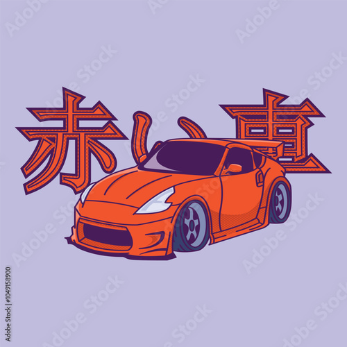 A super car Cartoon Vector Illustration Icon Concept Isolated Premium Vector. Flat Cartoon Style red for tshirt