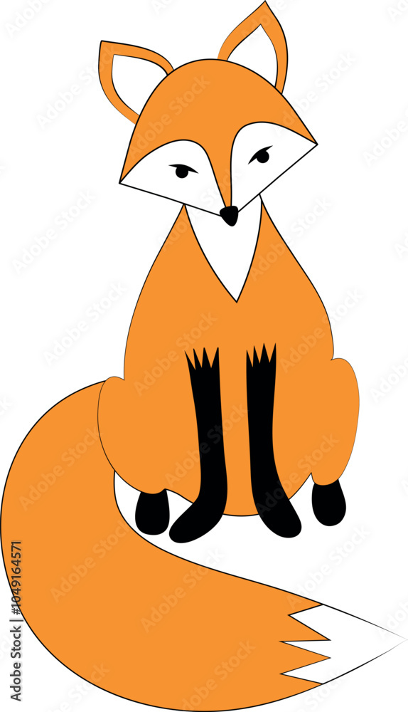 Obraz premium Fox on a transparent background. Isolated vector illustration.