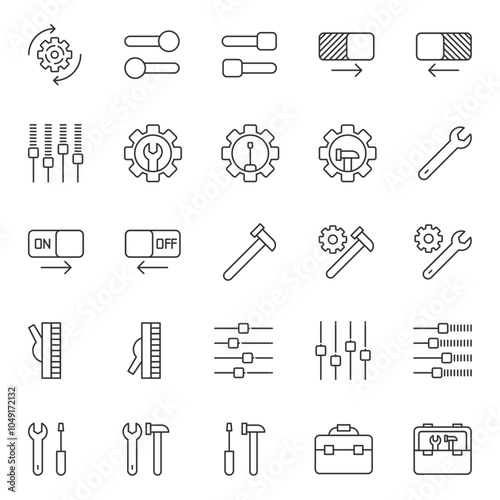Settings gears icon set. Settings symbol modern, simple, vector, icon for website design, mobile app, ui. Vector Illustration