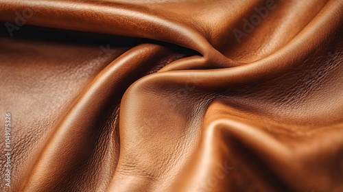 Close-Up of Brown Leather Texture Background from Natural Cowhide