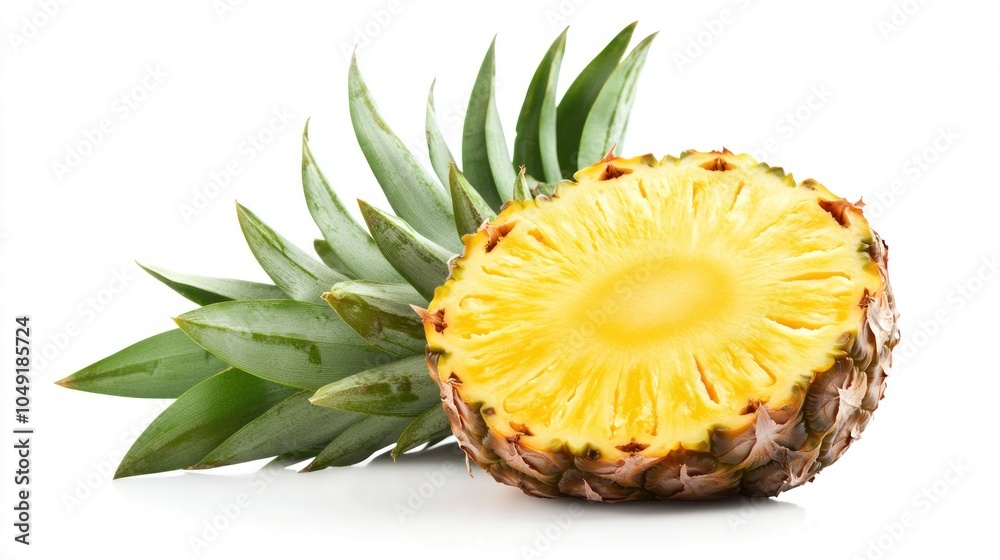 Freshly Cut Pineapple Isolated on White Background Freshly Cut Pineapple Isolated on White Background