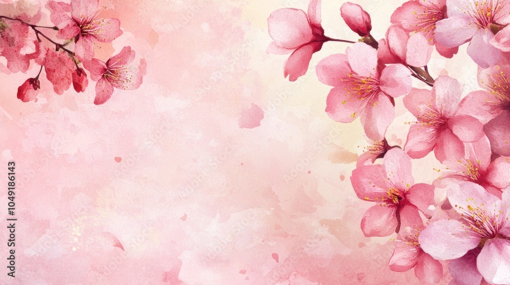 Watercolor Pink Blossom