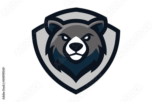 Wolves  head mascot vector logo design vector illustration with shield on white