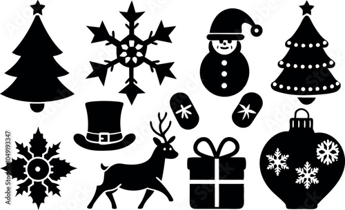 Festive Christmas Icon Vector Set Perfect Holiday Graphics Collection photo