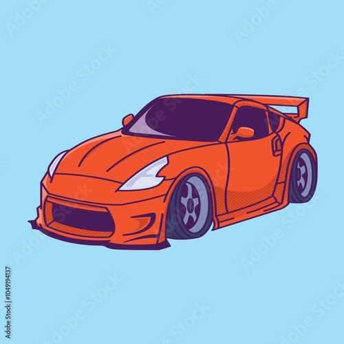 A super car Cartoon Vector Illustration Icon Concept Isolated Premium Vector. Flat Cartoon Style red