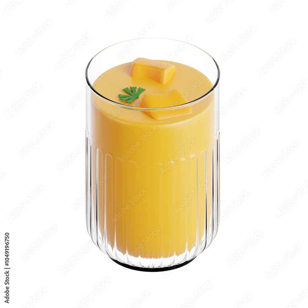PNG 3D mango lassi illustration isolated on a white background PNG 3D mango lassi illustration isolated on a white background