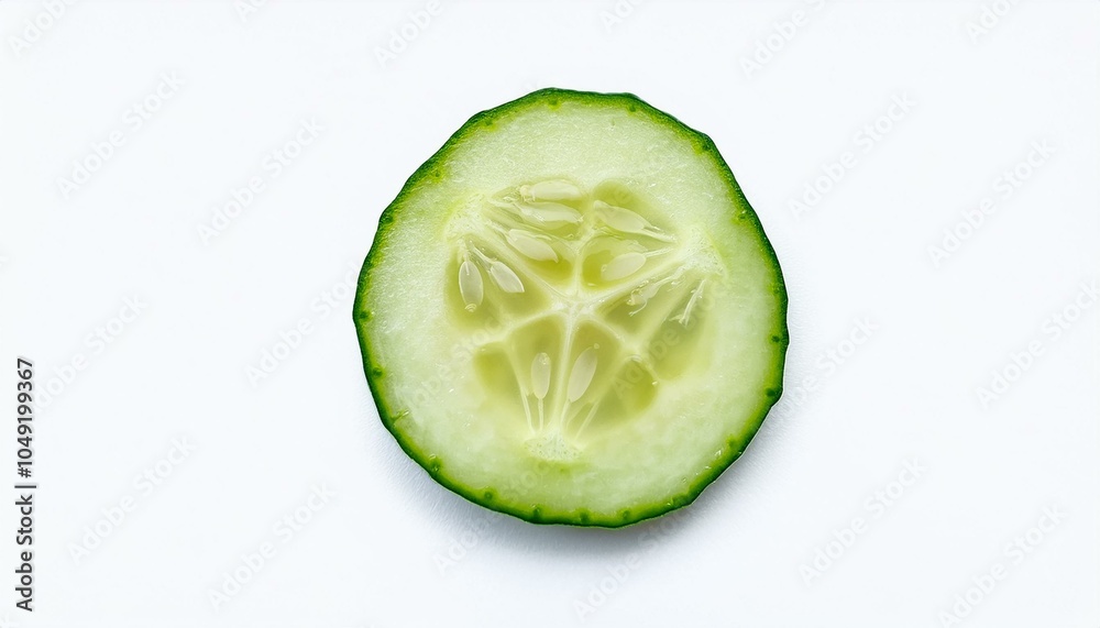 Fresh cucumber slice on white Fresh cucumber slice on white