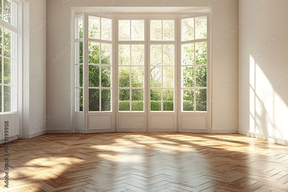 Fototapeta premium interior with parquet floor