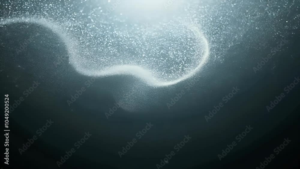 Witness beauty floating white organic dust particles black background moving gracefully slow motion create dynamic wind effect soft bokeh all captured 4K abstract air bright dark dof blur dusty fx