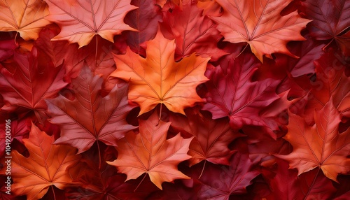 Red and orange autumn leaves