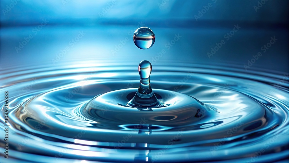 Water droplets gently falling onto a still surface of water in an aquarium, aquatic, aqua, reflective, dripping, liquid Water droplets gently falling onto a still surface of water in an aquarium, aquatic, aqua, reflective, dripping, liquid