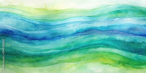 Watercolor background with soft flowing strokes in shades of blue and green