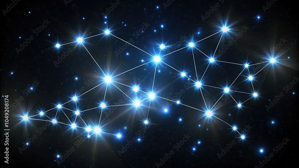 Obraz premium Starry night sky with sparkling stars on black background