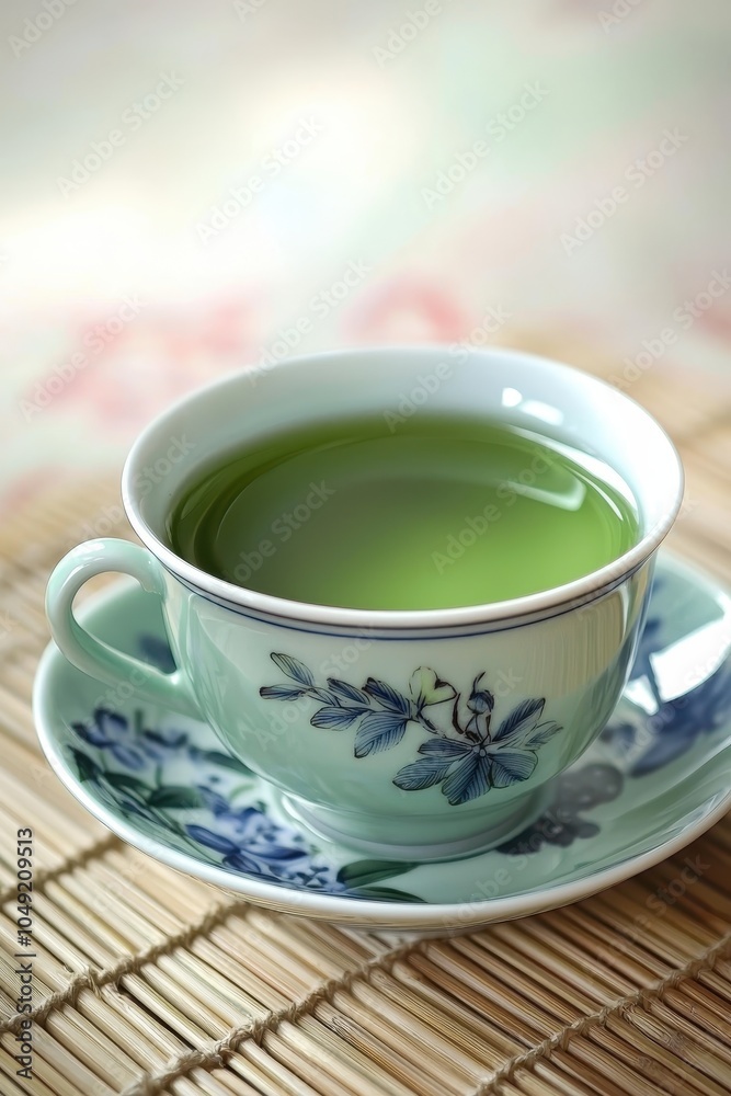 Fototapeta premium Traditional Japanese Matcha Tea in Delicate Cup
