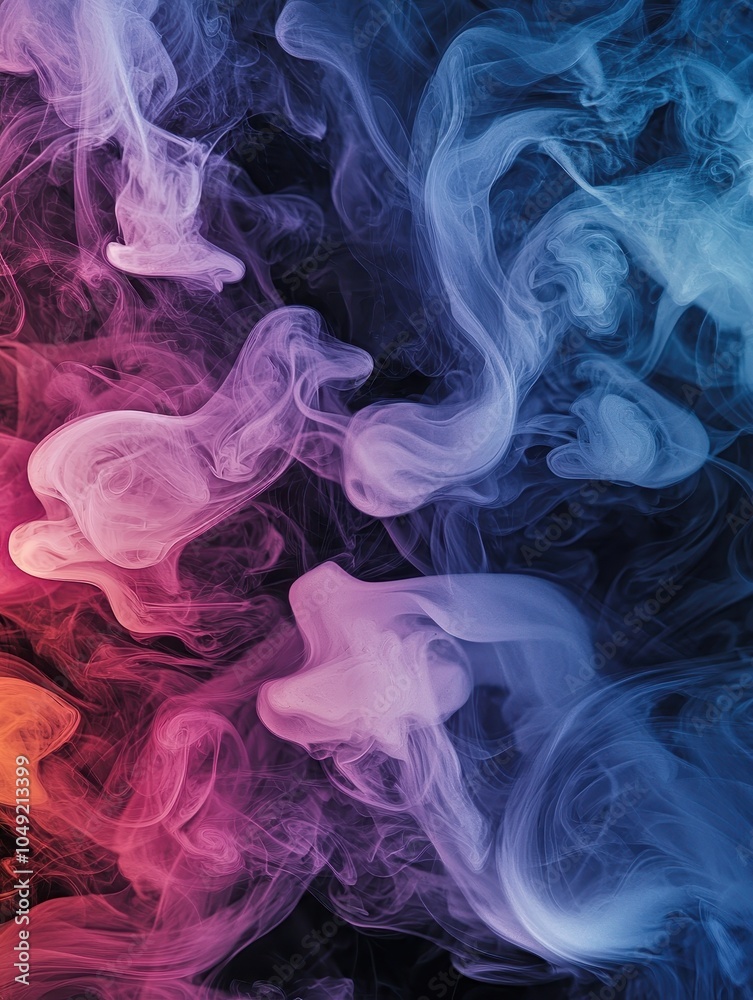 Fototapeta premium Abstract Smoke Patterns in Swirling Style on Black Background