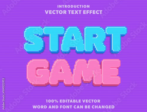 Editable text effect pixel game