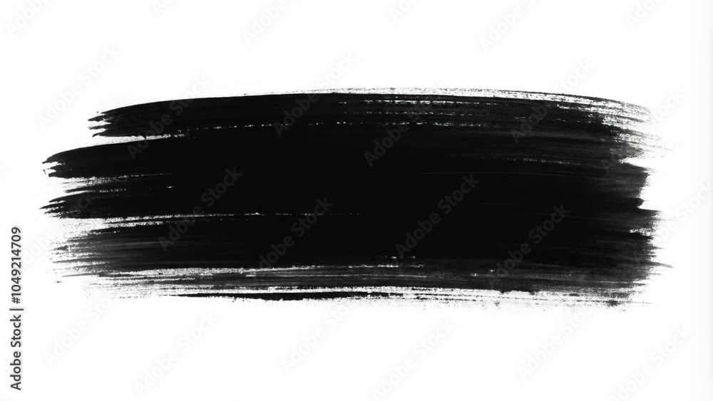 Minimalistic design of black brush stroke pattern on a white background Minimalistic design of black brush stroke pattern on a white background