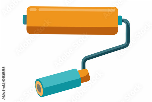  Paint roller on white background