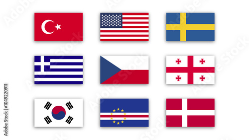 Vector illustrations of country flags