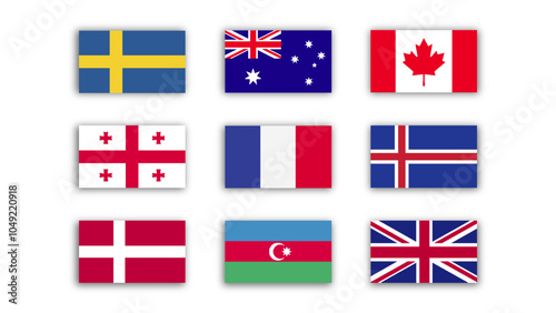 Vector illustrations of country flags