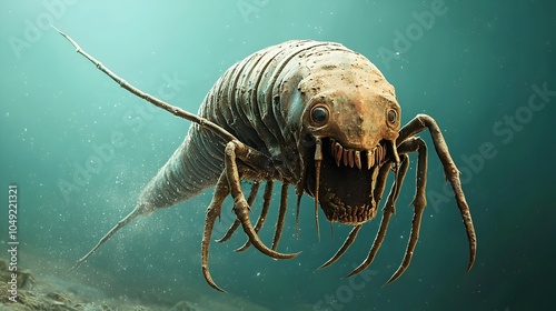 Fossilized remains of the prehistoric Anomalocaris an ancient sea creature that thrived during the Cambrian period millions of years ago photo