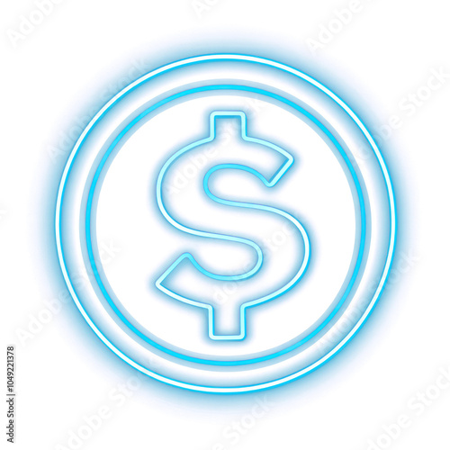 PNG Coin light neon illustration.
