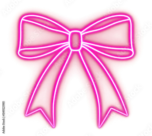 PNG Ribbon tied neon illustration digital.