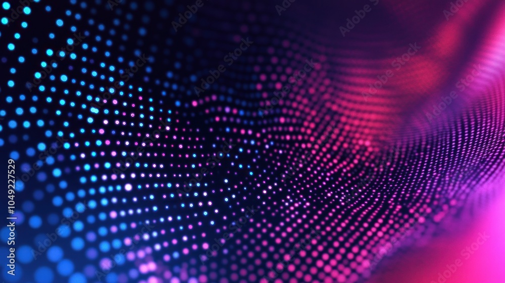 Obraz premium Abstract Digital Art - Neon Wave