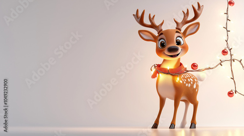 Adorable Christmas Characters with Festive Lights