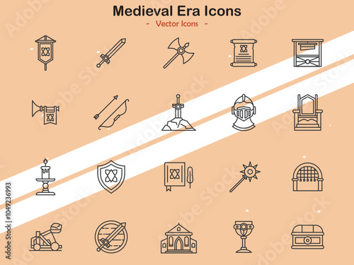 Icons representing symbols from the medieval era