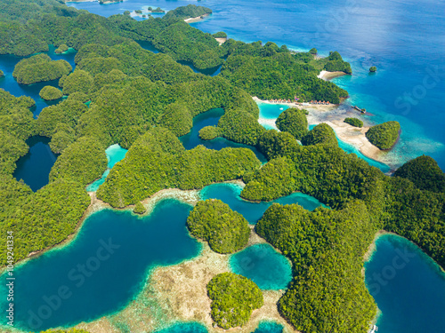 Beautiful natural beaches in Sohoton Cove. Bucas Grande Island. Mindanao, Philippines. Travel and summer concept. photo