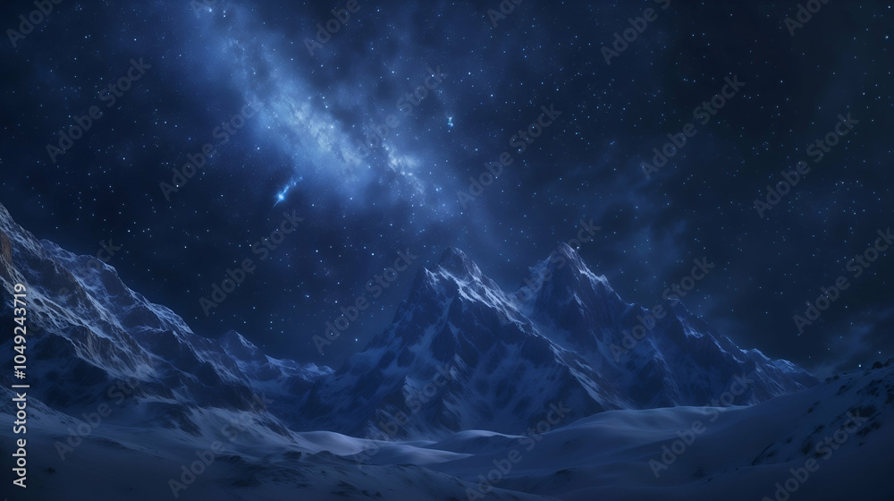 A snowy mountain with a clear blue sky in the background A snowy mountain with a clear blue sky in the background