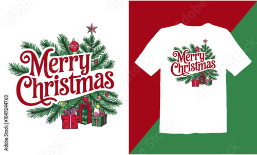 Golden Gift Box Christmas T-Shirt