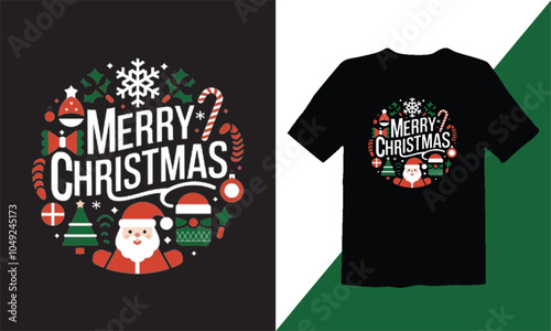 Merry Christmas with Santa Hat Design