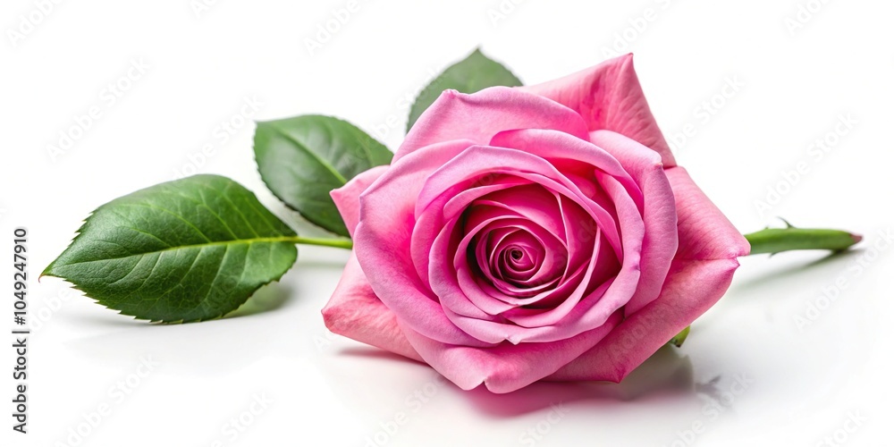 Aerial view of pink rose flower isolated on white background Aerial view of pink rose flower isolated on white background
