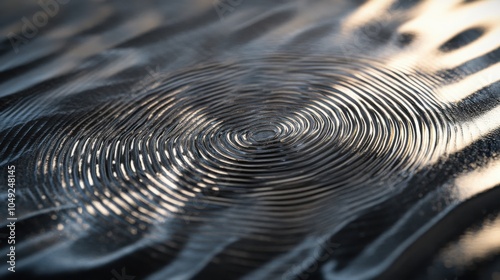 fingerprint on a smooth glass surface, capturing the detailed ridges photo