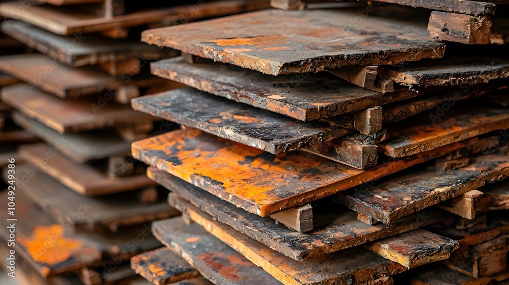 Rows of unglazed ceramic tiles drying on racks inside a industrial factory production facility The tiles are arranged in a symmetrical Rows of unglazed ceramic tiles drying on racks inside a industrial factory production facility The tiles are arranged in a symmetrical