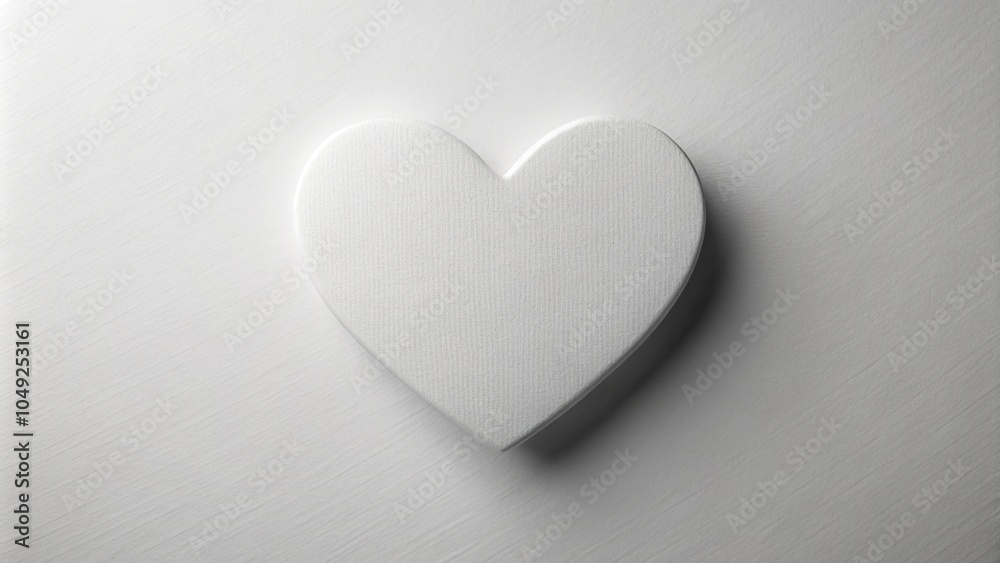 A minimalist design featuring a simple, white heart shape with subtle texture and shading effects, conveying purity and innocence, geometric, design, basic, minimalist A minimalist design featuring a simple, white heart shape with subtle texture and shading effects, conveying purity and innocence, geometric, design, basic, minimalist